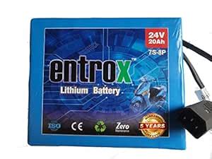 entrox 24v 20Ah Lithium ion Battery and Charger for e-Bicycle : Amazon ...