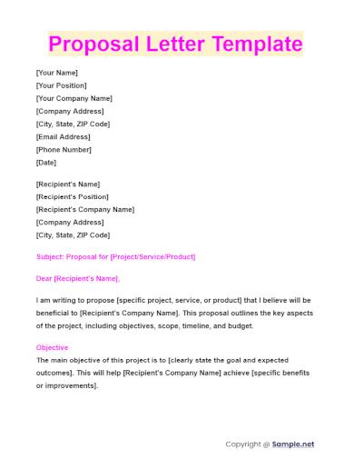 Image result for Proposal Letter Examples