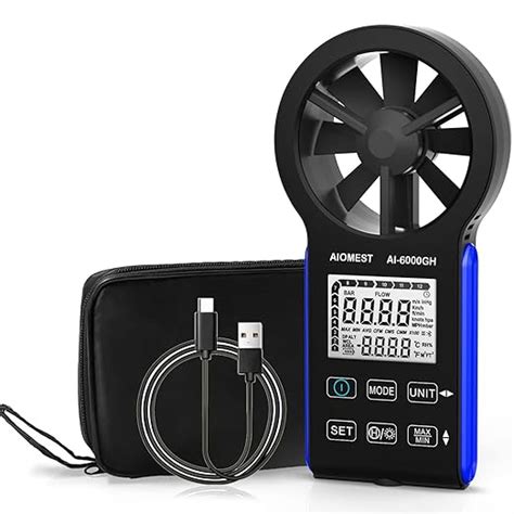 AIOMEST AI-6000GH Digital Rechargeable Anemometer with Touch Screen ...