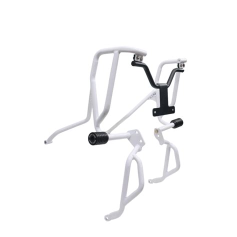 Upper Lower Crash Guard (White) For Hero Xpulse 210 | Motocare