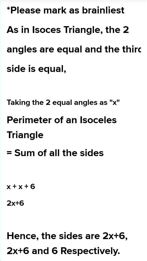 find the perimeter of an isosceles triangle with equal sides centimetre ...