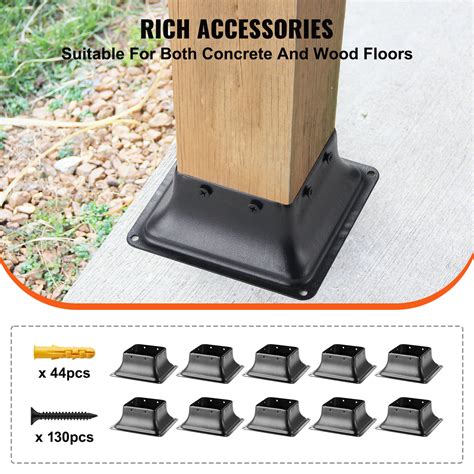 VEVOR 101.6x101.6mm Post Base 10Pcs, Internal 91x91mm Heavy Duty Powder ...