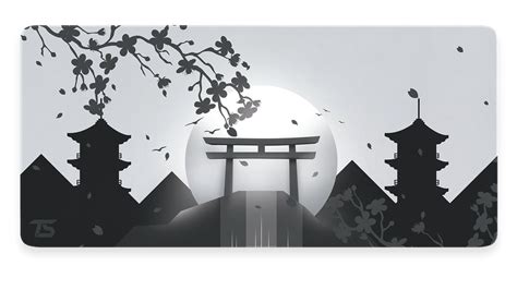 Buy Techsource Mousepad Kyoto Monochrome Stitched Edges, Nonslip Rubber ...