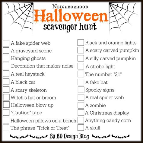 Free Printable Halloween Scavenger Hunt Games - Printable Scavenger Hunt