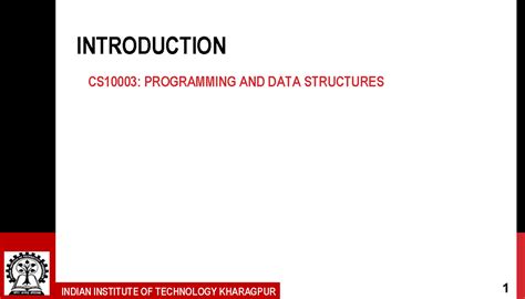 PDS 01: Introduction to Programming & Data Structures - Studocu