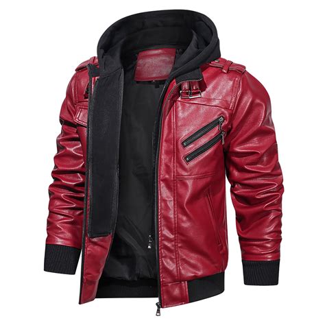 Red Leather Jacket Men