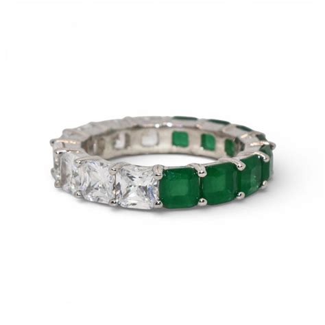 2in1 Cushion Cut Band Ring – Silver Attractions