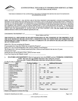 TX Sellers Disclosure Notice 2014-2026 - Fill and Sign Printable ...