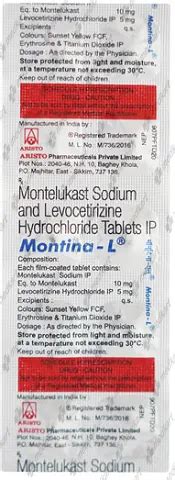 MONTINA L TABLET 10'S Price, Uses, Side Effects & Substitutes | Medkart