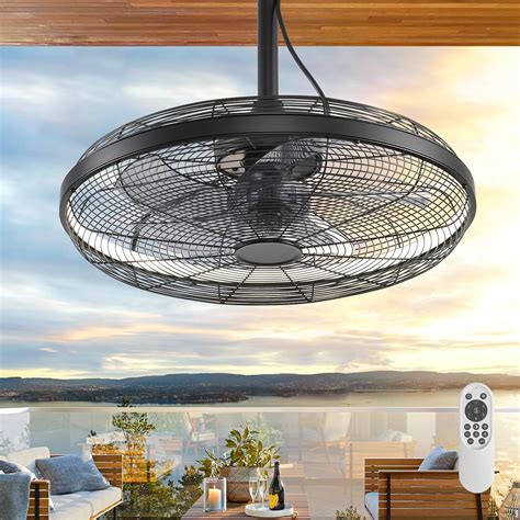 Outdoor Ceiling Fans with Lights, 20'' Gazebo Fan, Plug in Ceiling Fan ...