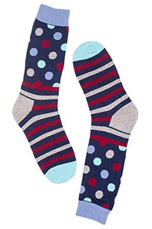 Buy The Tie Hub Cotton Light Blue Polka Print Calf Length Socks For Men ...