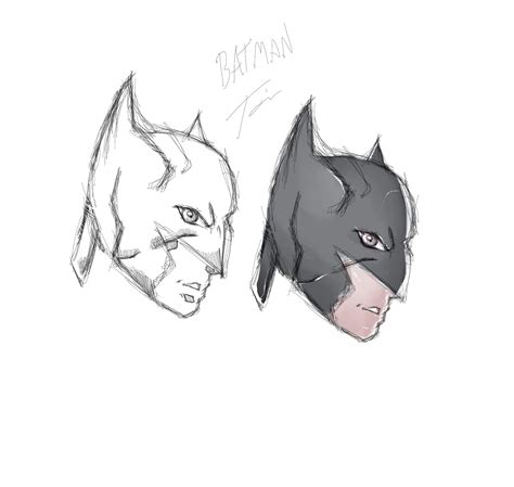 Batman Head Sketch Side View