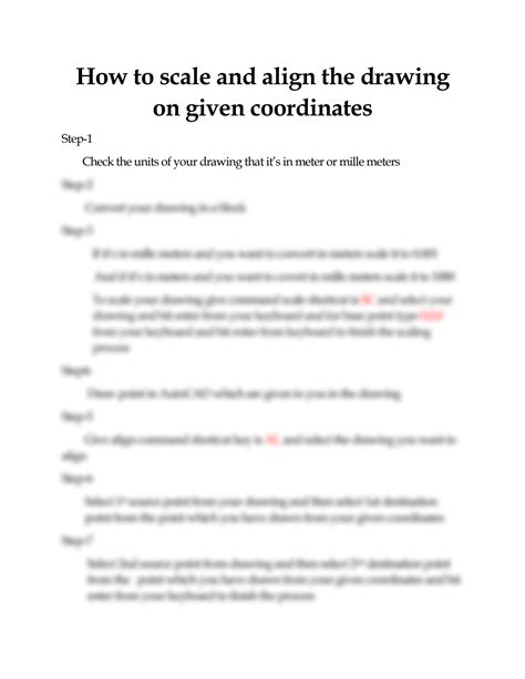 SOLUTION: How to scale and align the drawing to given coordinates 1 ...