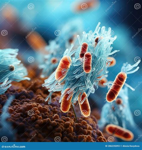 Bacterial Under The Microscope Background. Microbes Macro Microscope ...