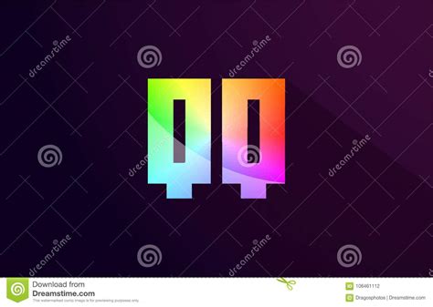 Qq Q Q Letter Combination Rainbow Colored Alphabet Logo Icon Design ...