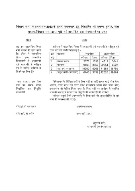 देखें : वर्तमान में माध्यमिक शिक्षा में अध्यापकों एवं चपरासी के स्वीकृत ...
