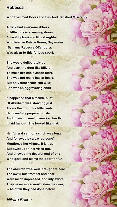 Rebecca Poem by Hilaire Belloc - Poem Hunter