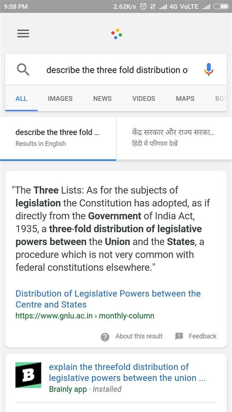 Describe the three fold distribution of legislative powers between union government and state ...