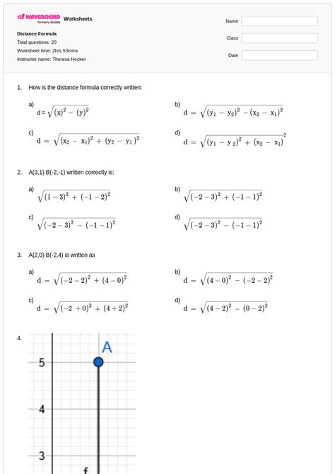 50+ Distance Formula worksheets for Class 10 on Wayground | Free ...