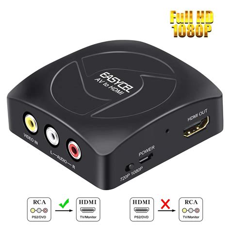 Easycel Upgraded Version RCA Composite CVBS AV to HDMI Video Audio ...