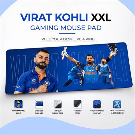Virat Kohli XXL Gaming Mouse Pad | Large Keyboard & Mouse Desk Mat ...