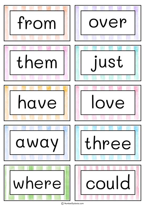 Printable sight words list flashcards for kindergarten – Artofit