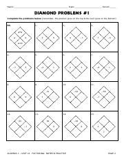 Image result for Factorisation Class 8 Worksheet Diamond Method