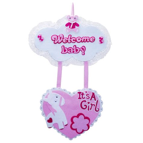 EZ Life Welcome Baby Girl Wall Hanging - Pink : Amazon.in: Toys & Games