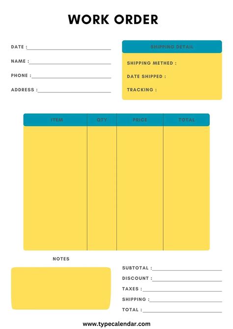 62 Free Work Order Templates Edit Download Template - Free Word Template