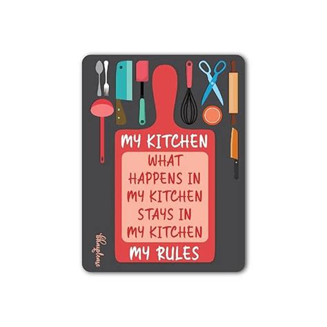 Buy Bhai Please My Kitchen My Rules Wooden Fridge Magnet | Size:3 ...