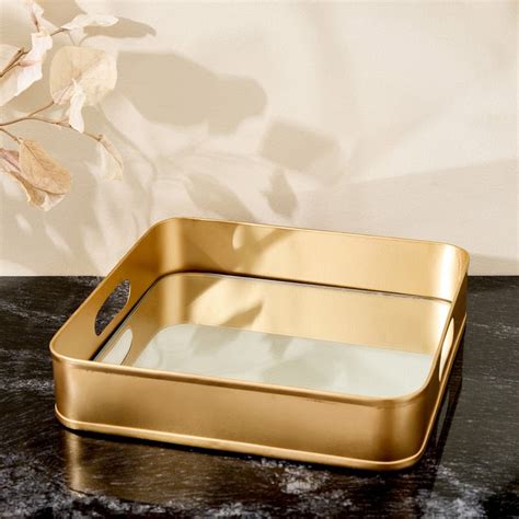 Buy Brim Royale Altin Metal Decorative Mirror Tray from Home Centre at ...