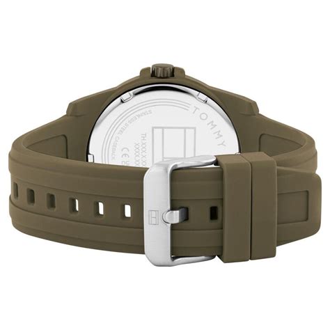 Buy Online Tommy Hilfiger Quartz Analog Green Silicone Strap for Men ...