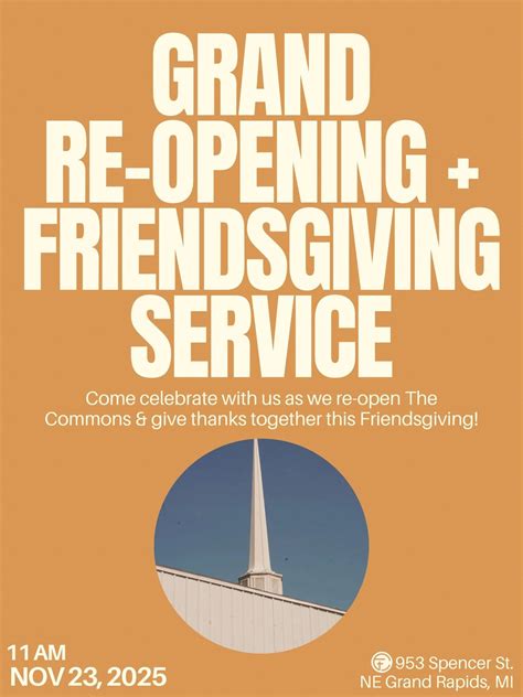Grand Re-Opening & Friendsgiving Service!!!, 953 Spencer St NE, Grand ...