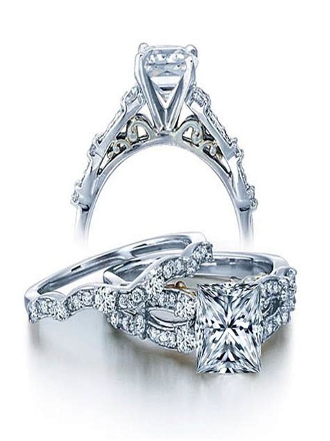 1 Carat Vintage Princess Diamond Engagement Ring Set in White Gold ...