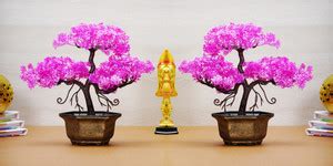Dekorly Artificial Bonsai Fake Plants Desk Decor [PACK OF 2 Purple ...