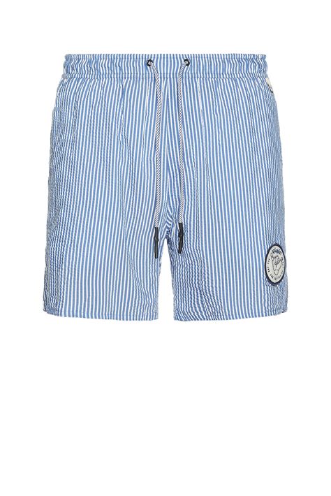 Agua Bendita Joe Swim Trunks in Blue & White | FWRD