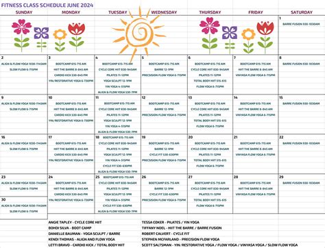 Fitness Class Schedule « Snowcreek Athletic Club