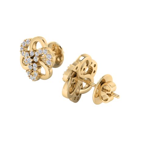 Floret 18 KT Diamond Ear Studs