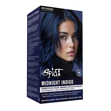 Midnight Indigo: No Bleach Purple Semi-Permanent Hair Dye | Splat Hair ...