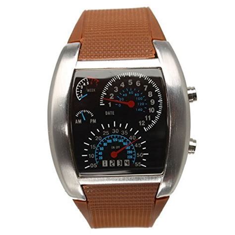 Jack Klein Digital Black Dial Men's Watch - SU_JK_BRN_MET_LED : Amazon ...