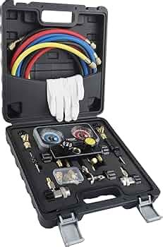 Lichamp R134A R410A AC Gauge Set, Diagnostic Manifold Gauge Compatible ...