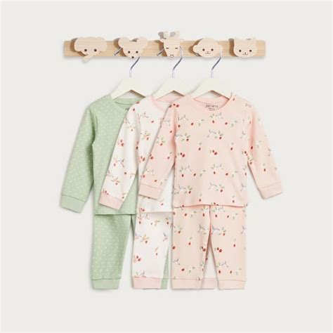 Juniors Printed Long Sleeves T-shirt and Pyjama - Set of 3