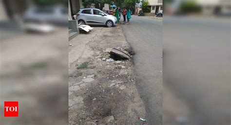 Uncovered manhole - Times of India