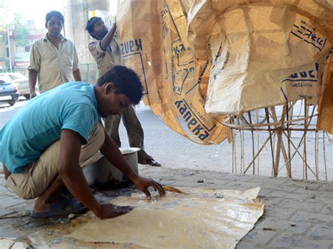 D'source Pasting Base Paper and Cloth | Making of Ravana Effigy | D ...