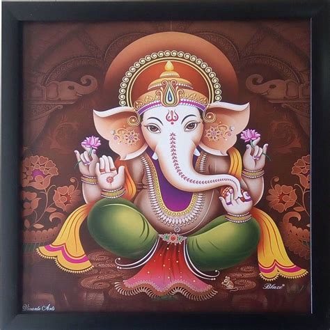 Art collection Lord Ganesh / ganesh Ji / Gajanand Ganpati Ink 13 inch x ...