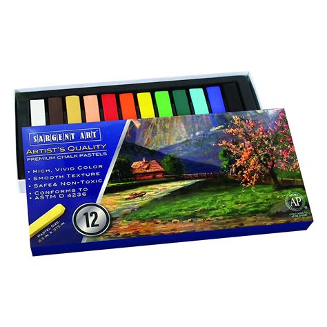 Sargent Art 22-4112 Colored Square Chalk Pastels, 12 Count : Amazon.in ...
