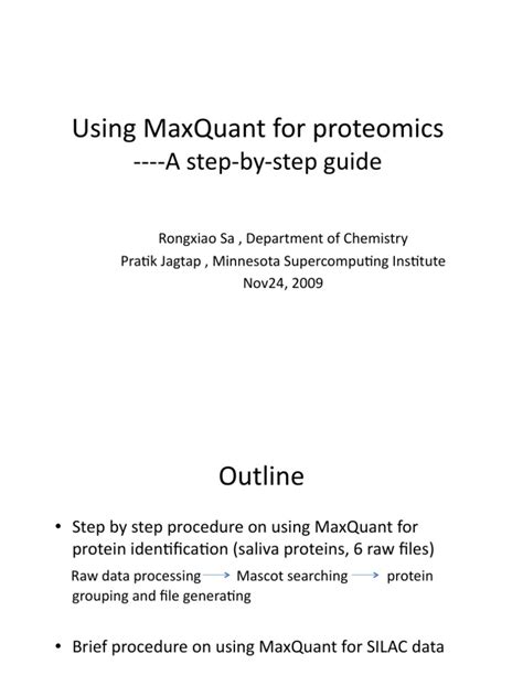 Image result for MaxQuant Tutorial