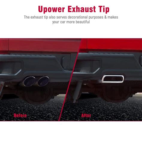 Buy Pack of 2 Upower Exhaust Tip 2.25" Inlet 2" x 6" Outlet 10" Long ...
