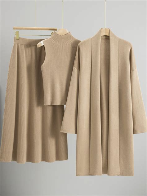 Buy Casia Luxe Coord Skirt Set With Cape In Brown for Women Online in ...