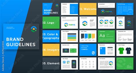 Multicolor Brand Guidelines template. Logo Guide Book. Corporate ...